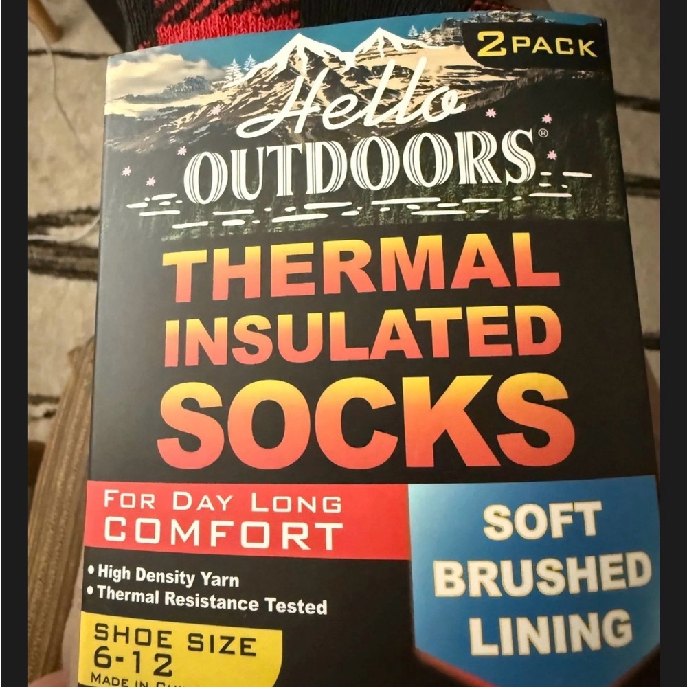Black Thermal Insulated Socks - 2 Pack